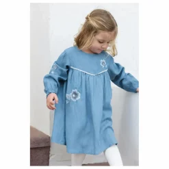 Robe Fleurie Denim | Bleu