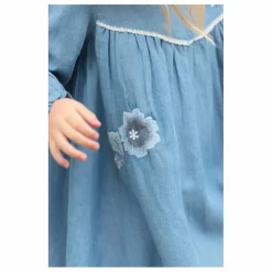 Robe Fleurie Denim | Bleu