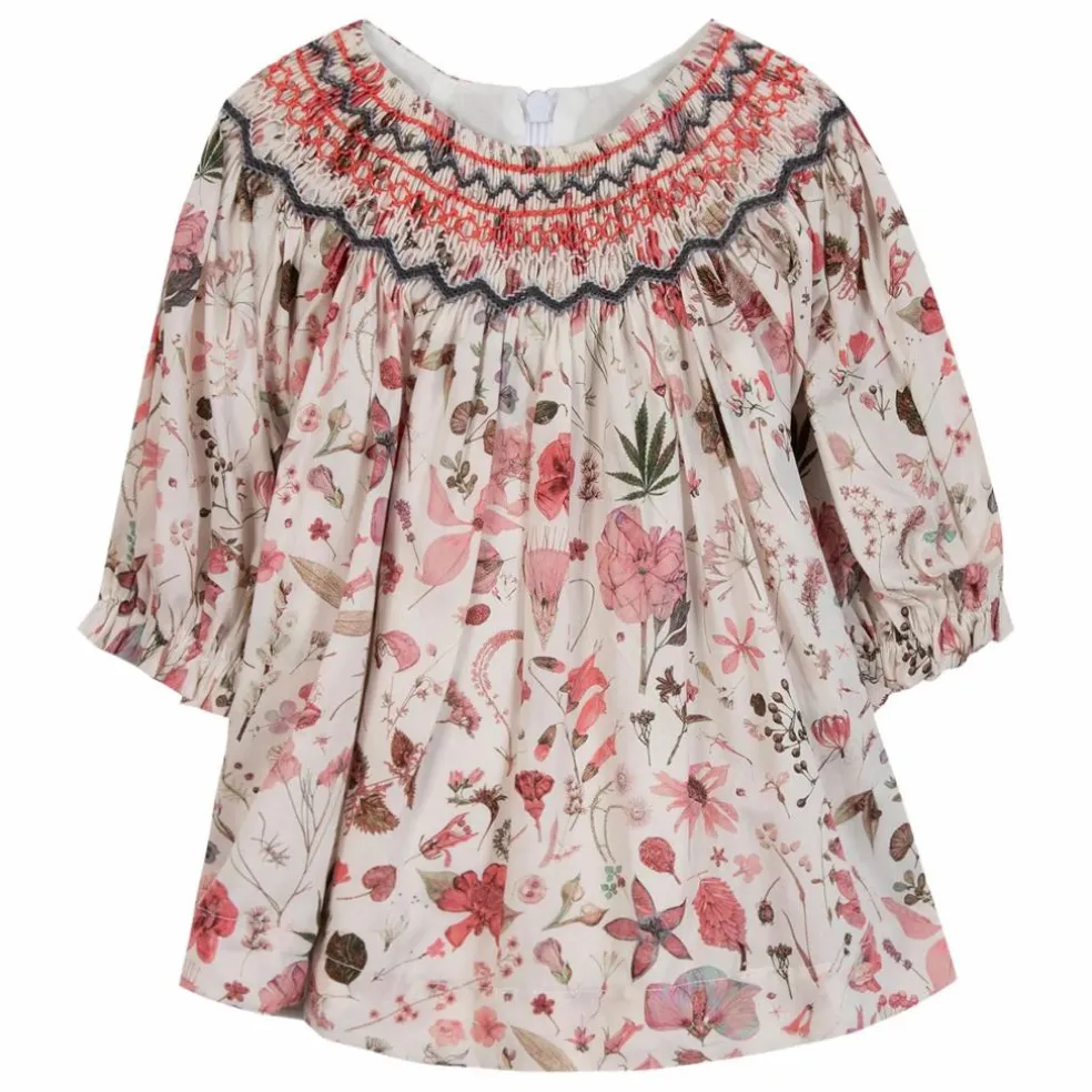 Robe Fleurie Smockée | Nacre
