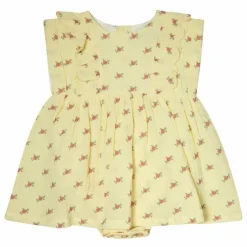 Robe Fleurs Volants Baby | Jaune