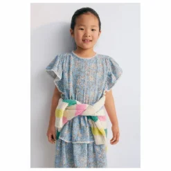 Robe Fleurs Volants Mélina | Bleu ciel