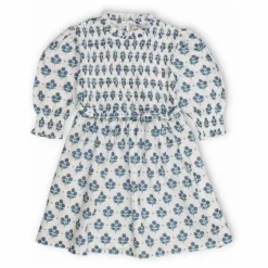 Robe Froncée Fleurs Eleni | Blanc