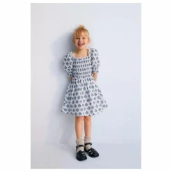 Robe Froncée Fleurs Eleni | Blanc