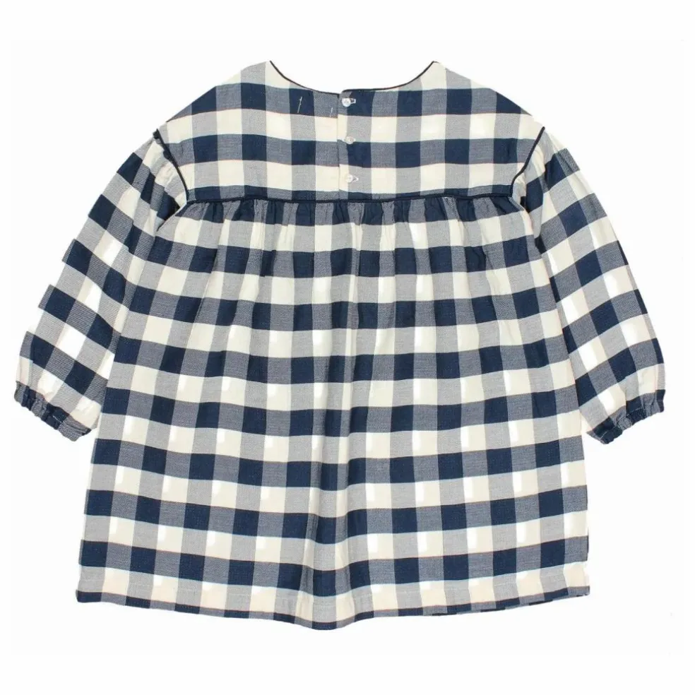 Robe Gingham Carreaux | Bleu marine