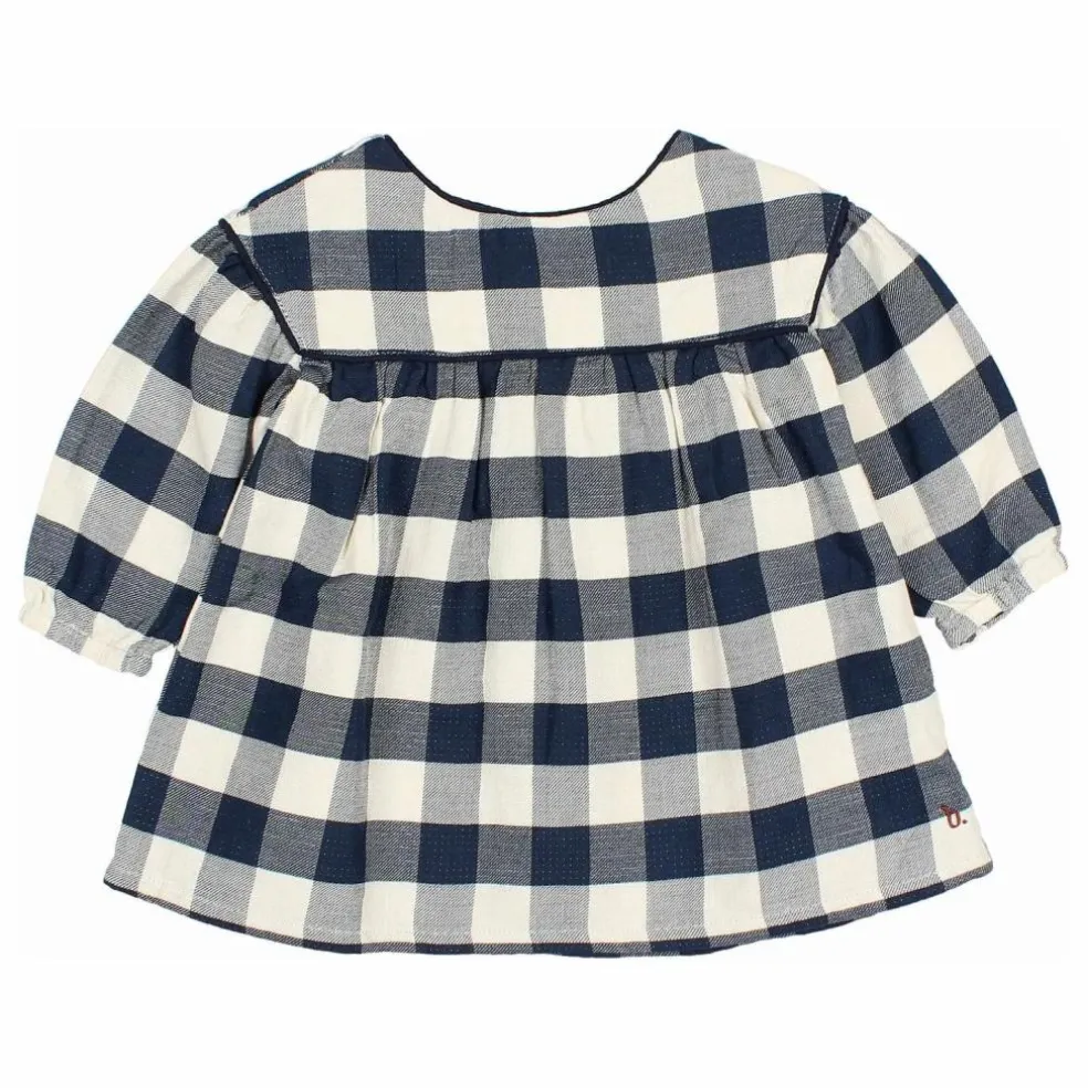 Robe Gingham Carreaux Bébé | Bleu marine