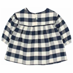 Robe Gingham Carreaux Bébé | Bleu marine