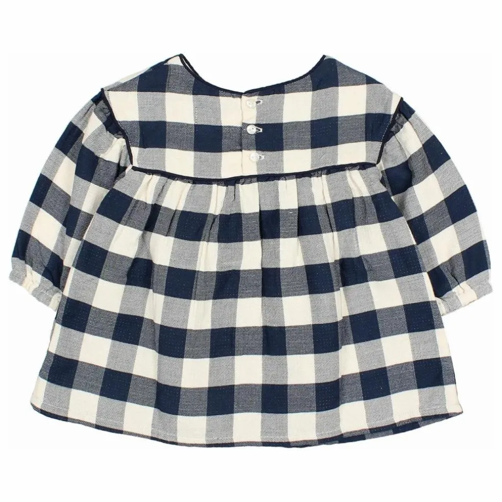 Robe Gingham Carreaux Bébé | Bleu marine