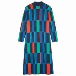 Robe Géométrique Jacquard Coton Bio - Collection Femme | Bleu