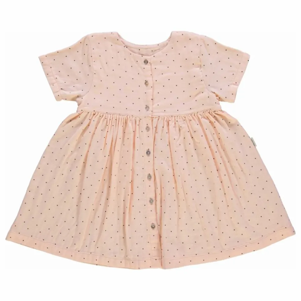 Robe Guarana Pois Double Gaze de Coton Bio | Rose