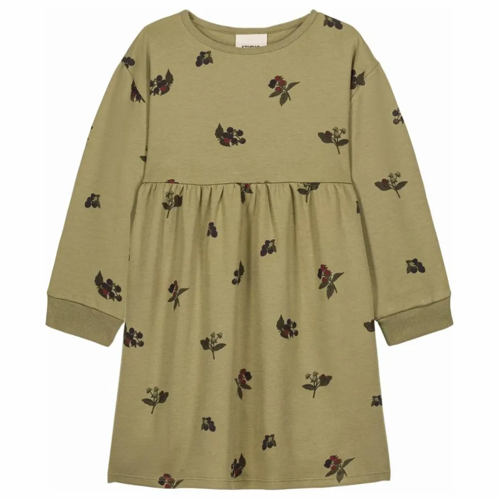 Robe Hoy Mûres Coton Bio | Vert kaki clair