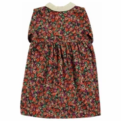 Robe Longue Col Claudine Fleurie | Noir