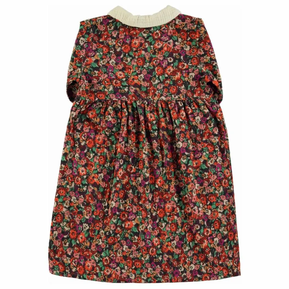 Robe Longue Col Claudine Fleurie | Noir
