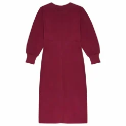 Robe Longue Femme Manches Chauve-souris en Coton Organique | Bordeaux
