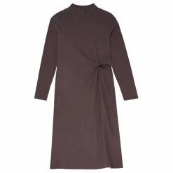 Robe Longue Nouée Femme Coton Organique | Gris anthracite