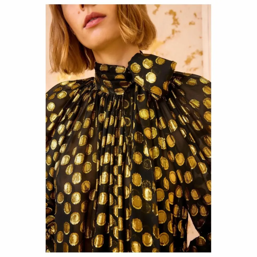 Robe Loretta Métallisée Soie | Noir
