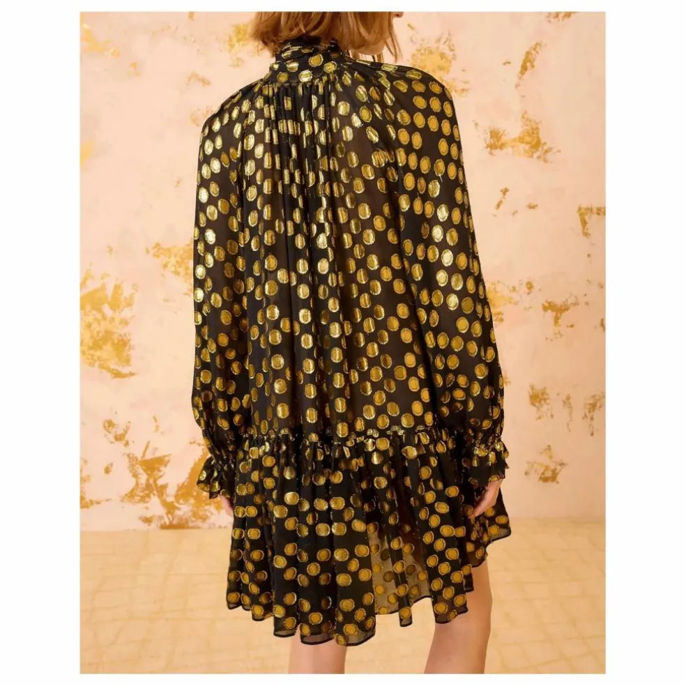 Robe Loretta Métallisée Soie | Noir