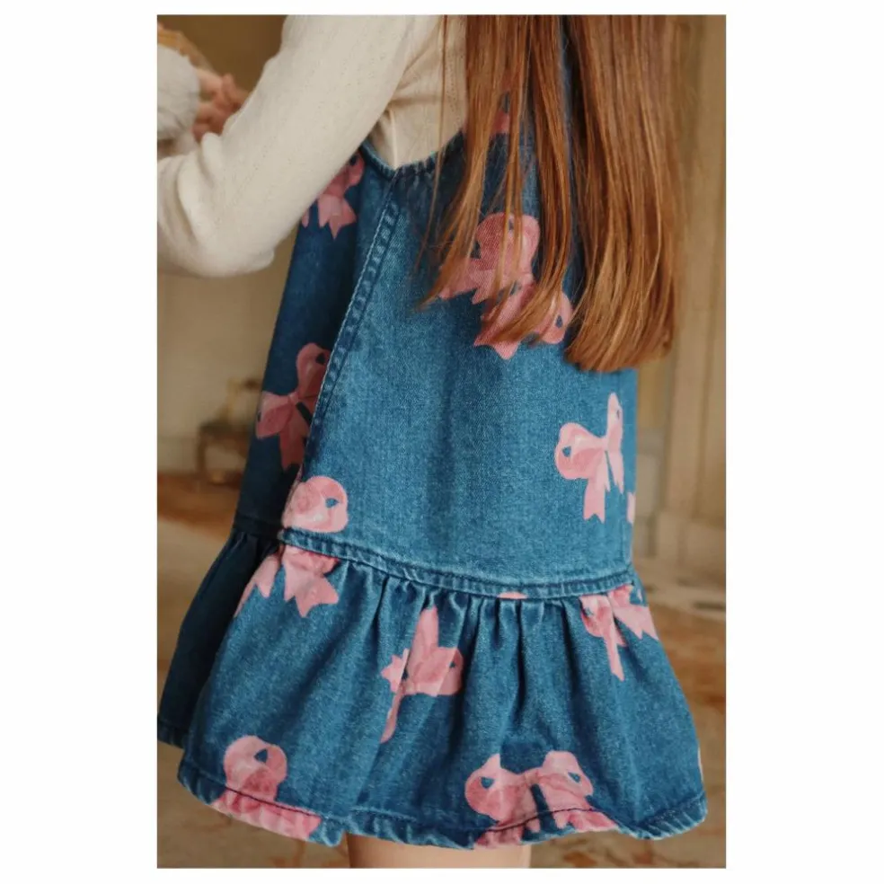 Robe Magot Nœud Coton Bio | Denim brut