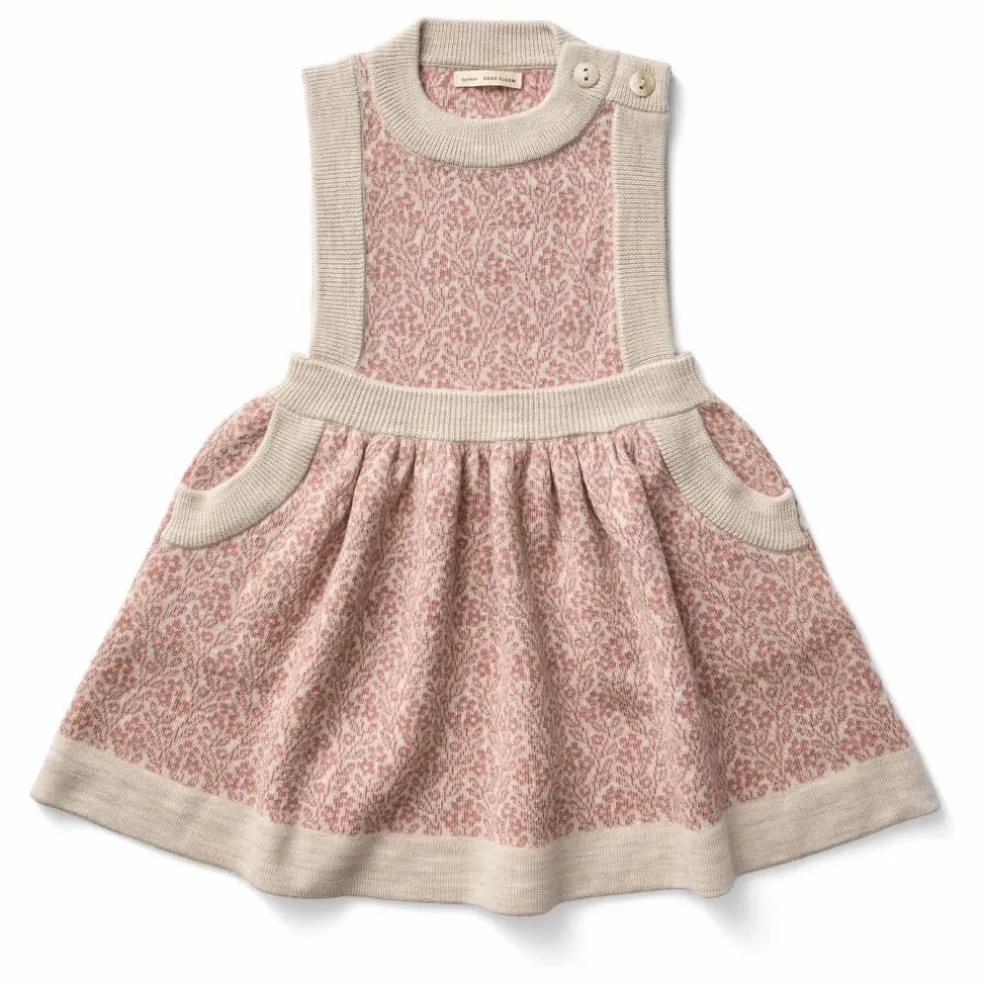 Robe Mathilda Laine de Mérinos | Rose pâle