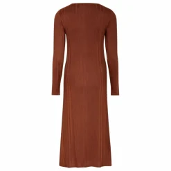 Robe Midi froncée en Rib | Brun