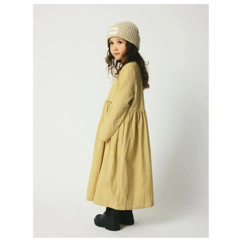 Robe Midi Vita Carreaux Coton Bio | Beige