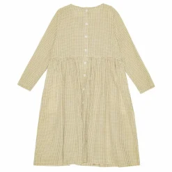 Robe Midi Vita Carreaux Coton Bio | Beige