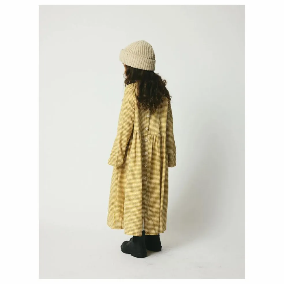 Robe Midi Vita Carreaux Coton Bio | Beige