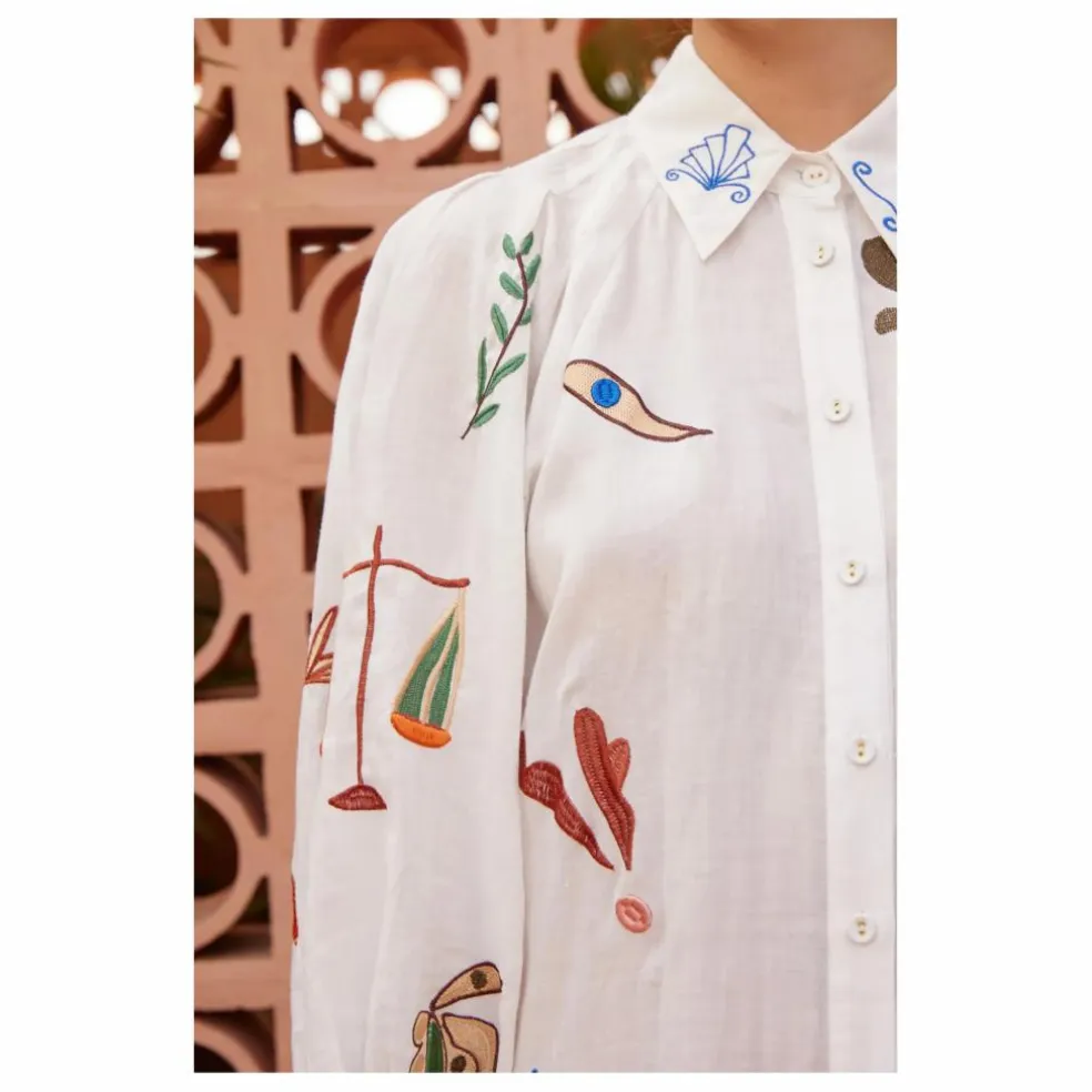 Robe Mina Brodée | Blanc