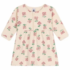 Robe Molleton Fleurs Bébé | Beige