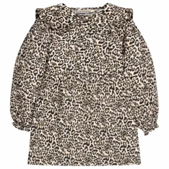 Robe Nelia Léopard Double Gaze de Coton | Beige