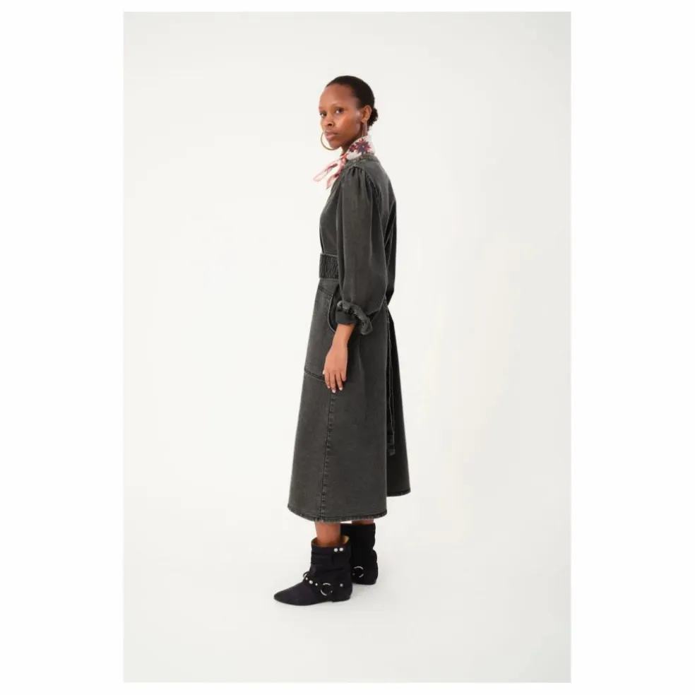 Robe Paris Ceinturée Denim | Washed Black