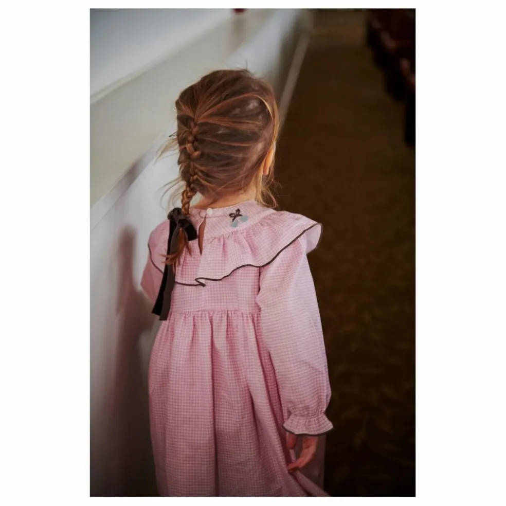 Robe Pied-de-poule Coton Bio | Rose