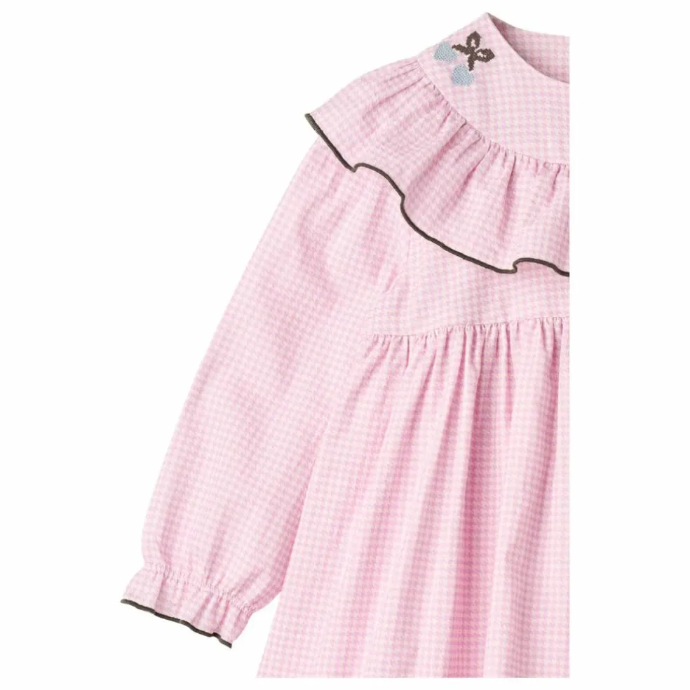 Robe Pied-de-poule Coton Bio | Rose