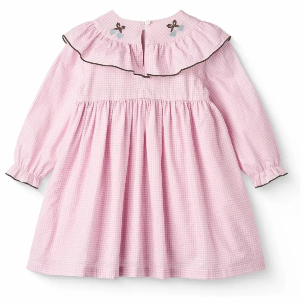 Robe Pied-de-poule Coton Bio | Rose