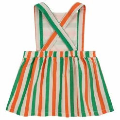 Robe Pinafore Rayée | Ecru
