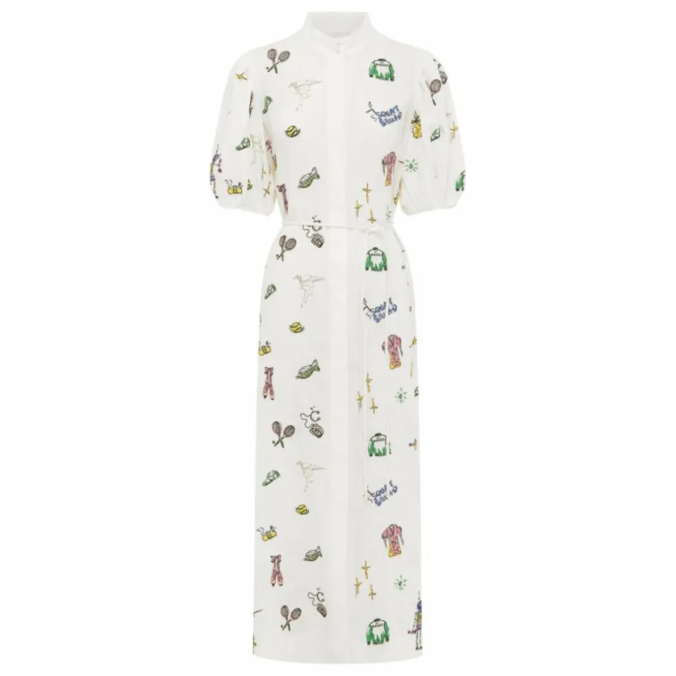Robe Play Brodée Lin | Crème