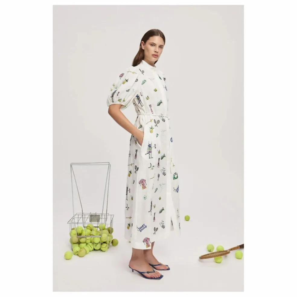 Robe Play Brodée Lin | Crème