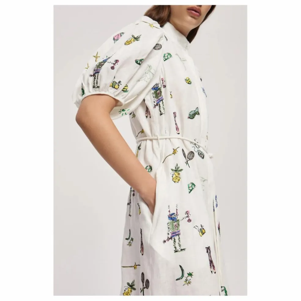 Robe Play Brodée Lin | Crème