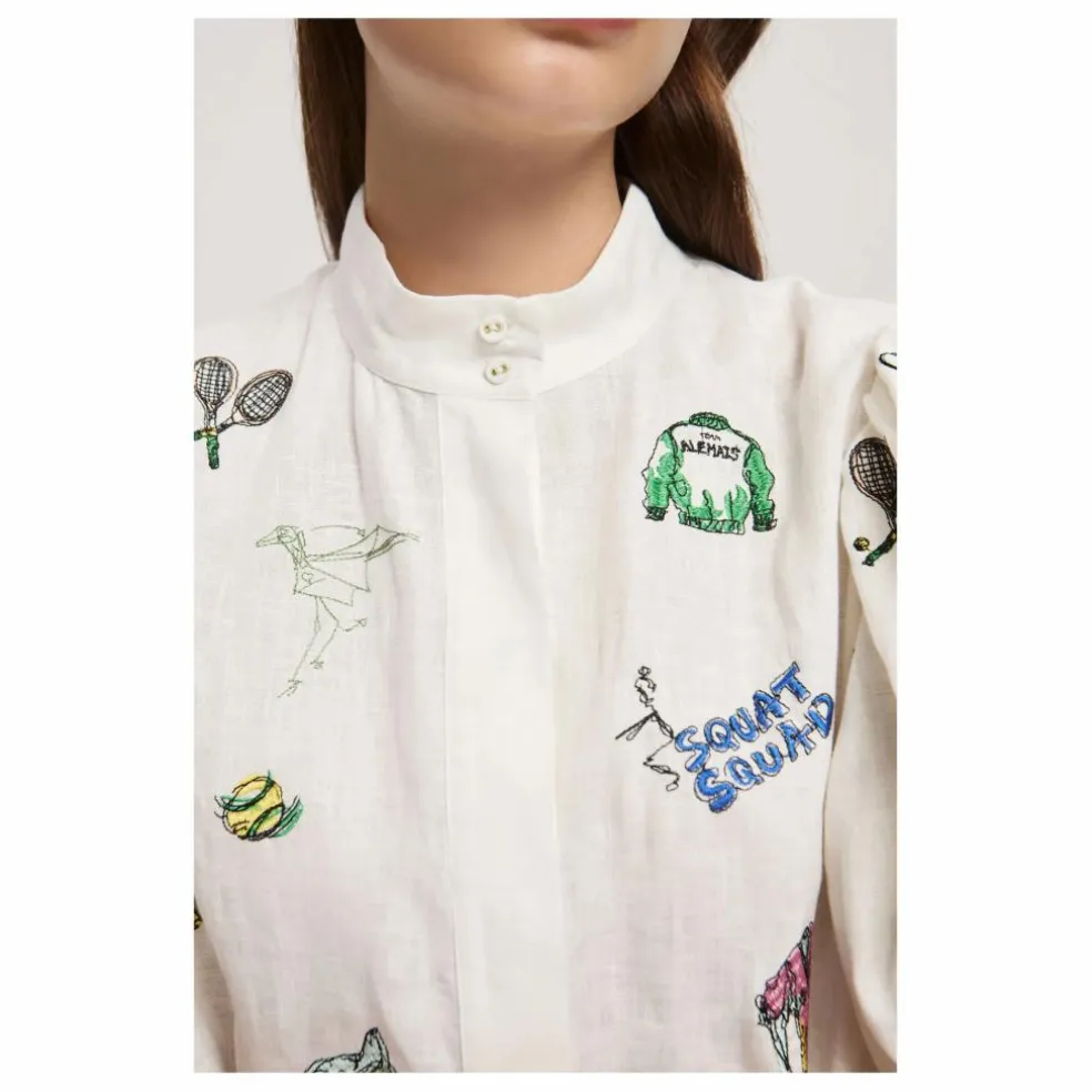 Robe Play Brodée Lin | Crème