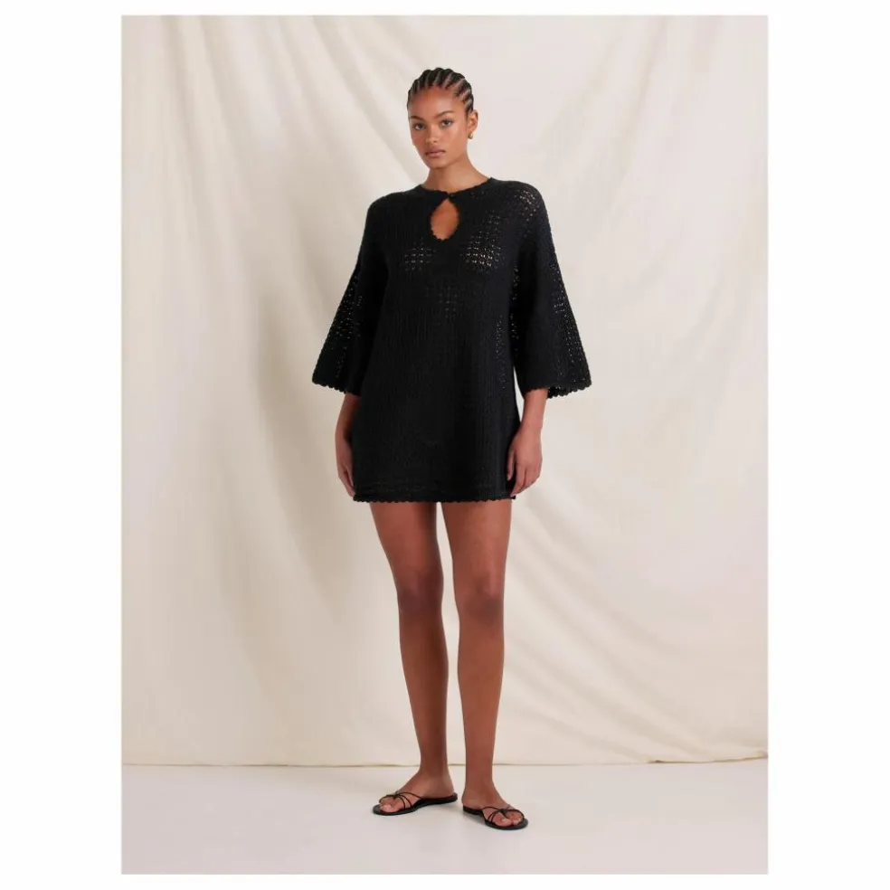 Robe Pointelle Coton Bio | Noir