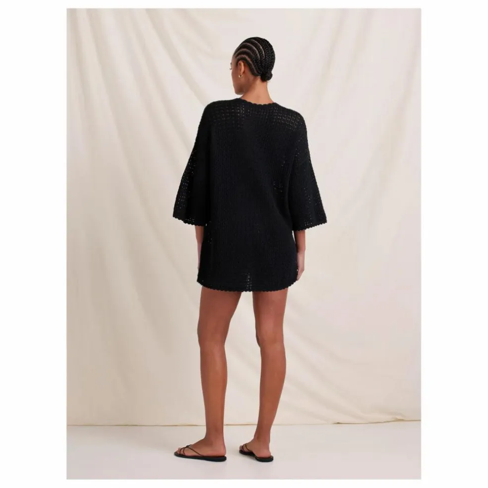 Robe Pointelle Coton Bio | Noir