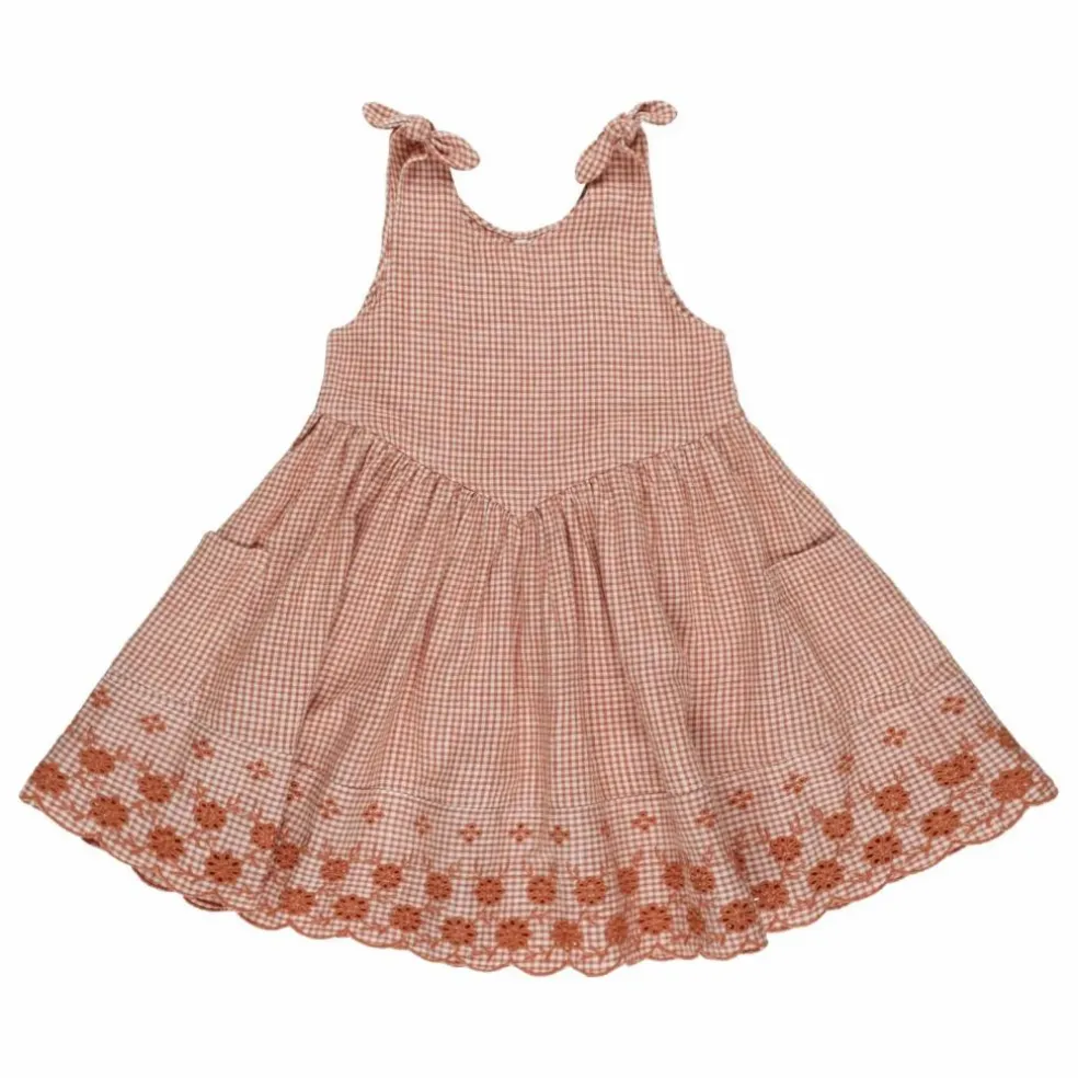 Robe Poppy Vichy | Brique