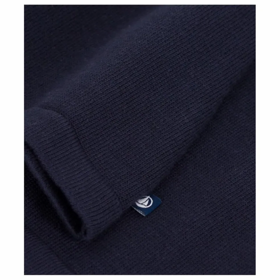 Robe Pull Col Claudine Coton Bio | Bleu marine