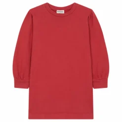 Robe Pull Fille Manches Bouffantes | Rouge cerise