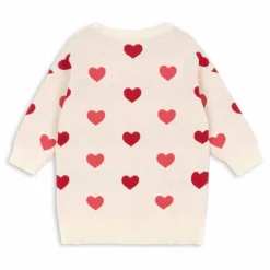 Robe Pull Lapis Cœurs Coton Bio | Rose pâle