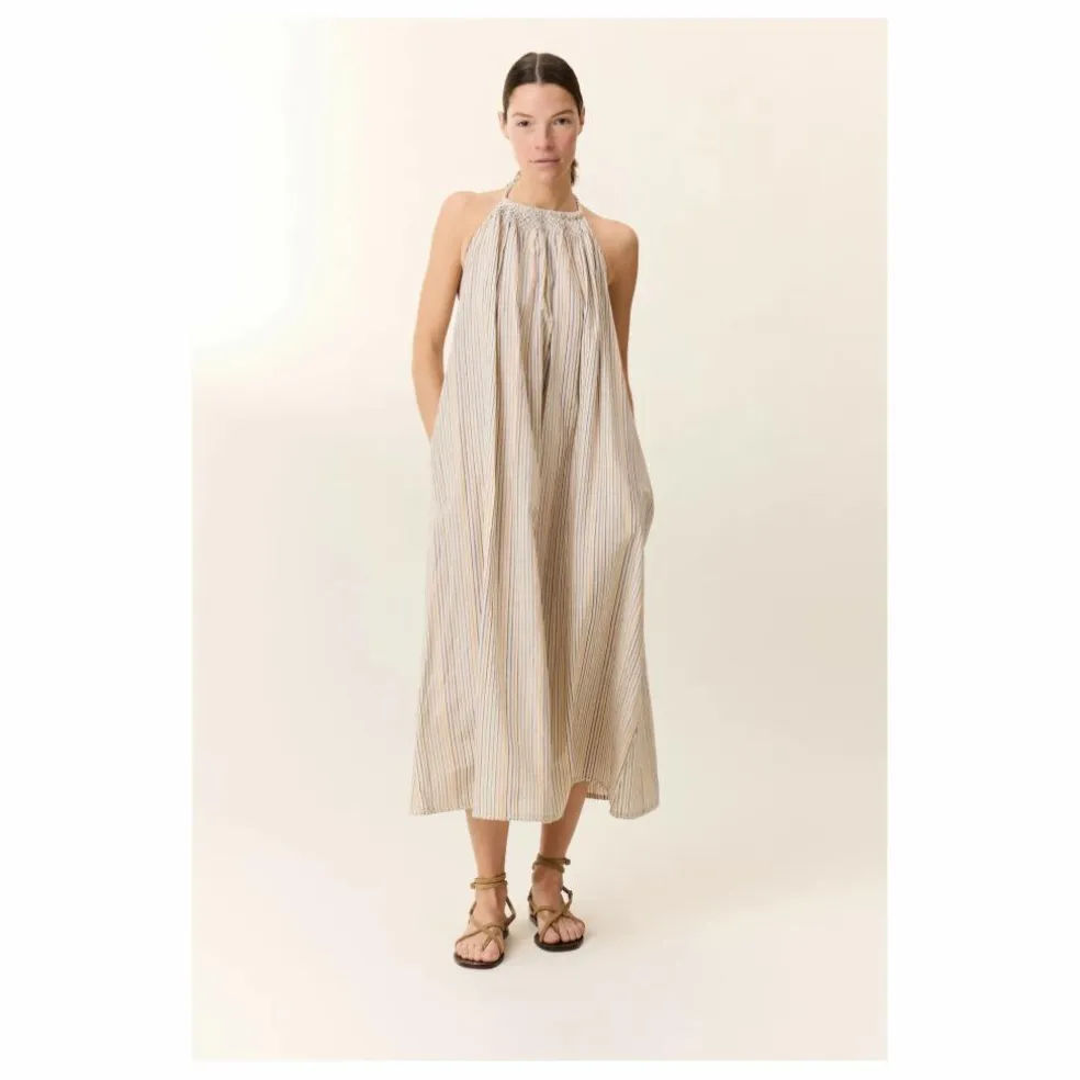 Robe Ramik Rayures Coton Bio | Ecru