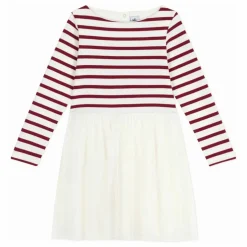 Robe Rayée Tulle | Ecru