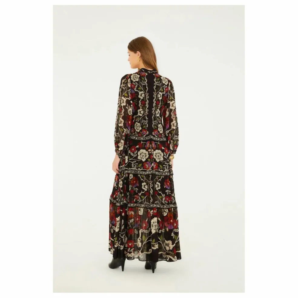 Robe Rococo Flowers | Noir