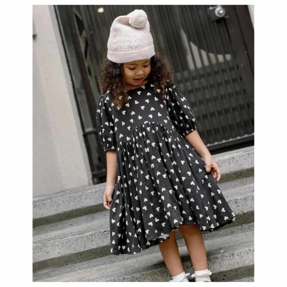 Robe Rose Cœurs | Noir