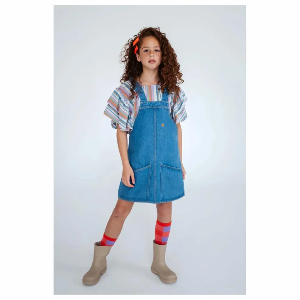 Robe Salopette Coton Bio | Bleu jean