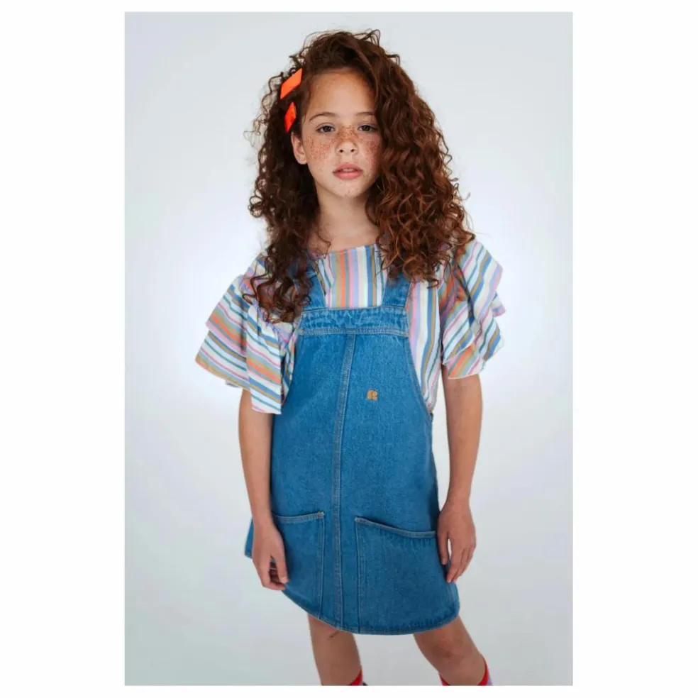 Robe Salopette Coton Bio | Bleu jean